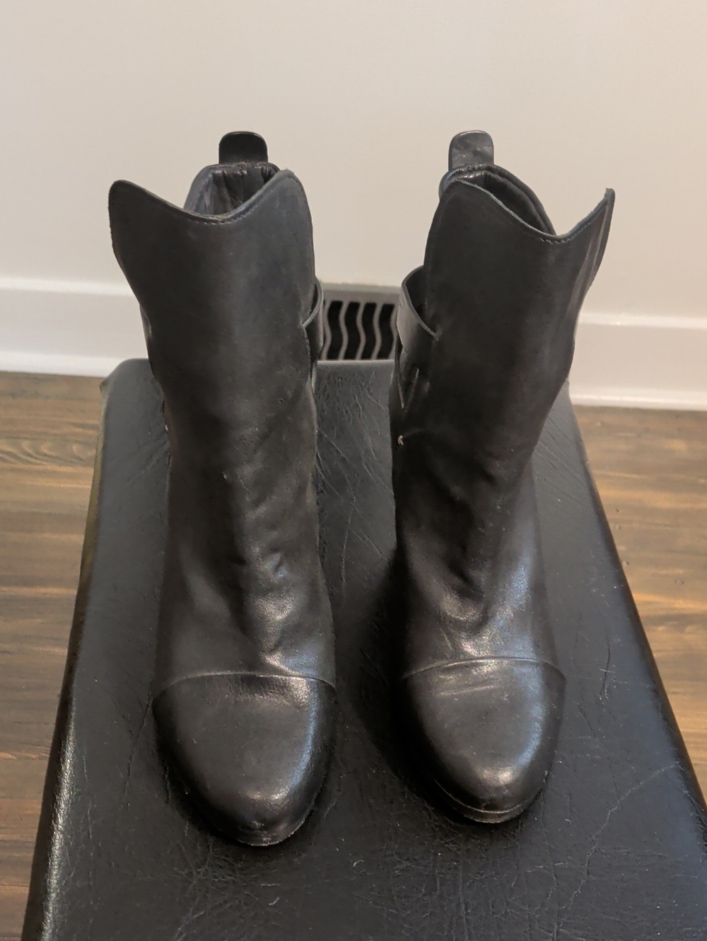RAG & BONE black leather booties - size 37.5 / 7